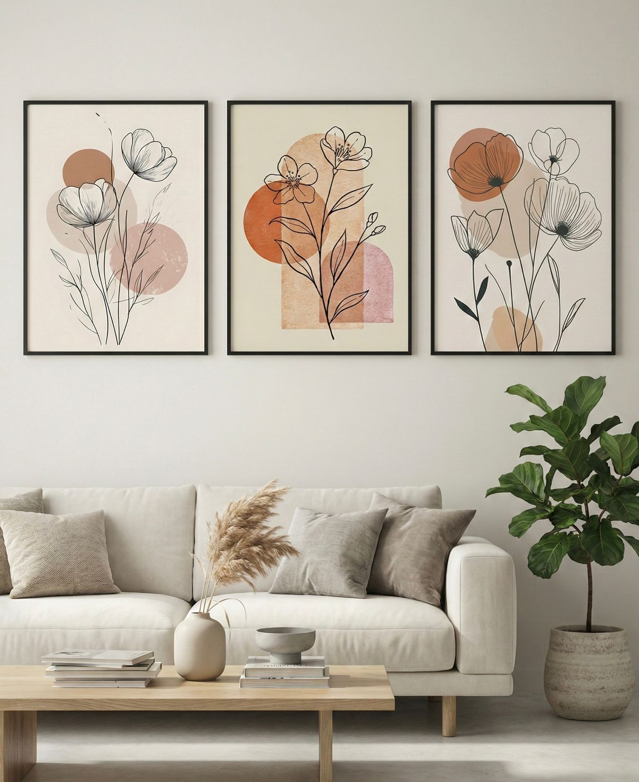 Abstract Floral Line Art