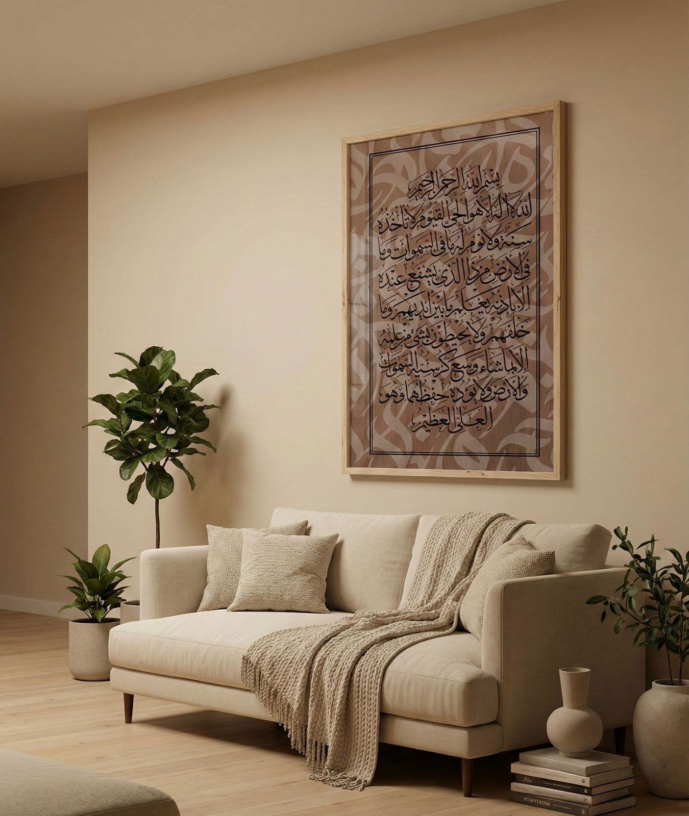 Modern Ayat Al-Kursi Wall Art Framed Canvas