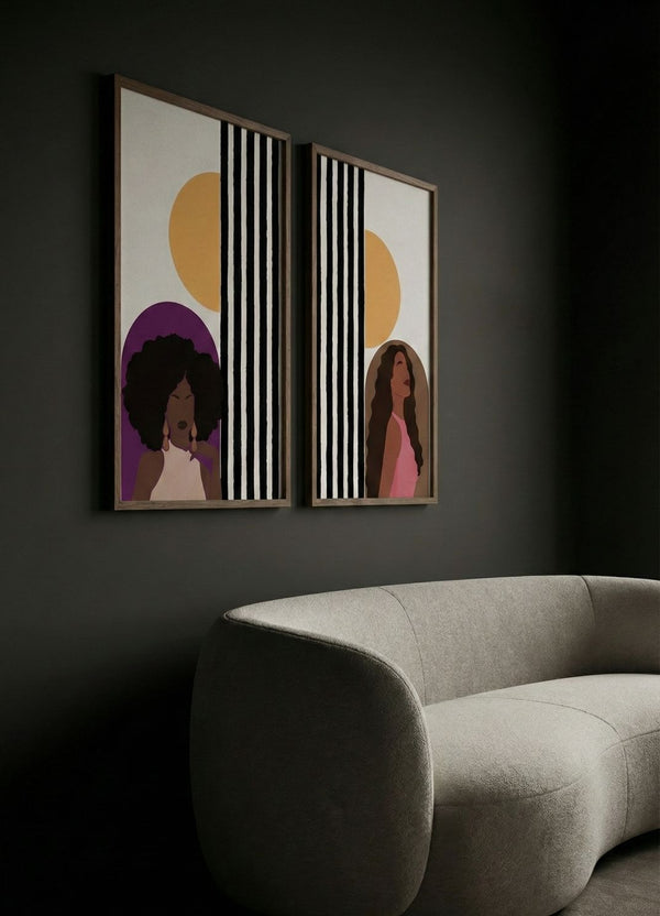 Abstract Afro Framed Canvas