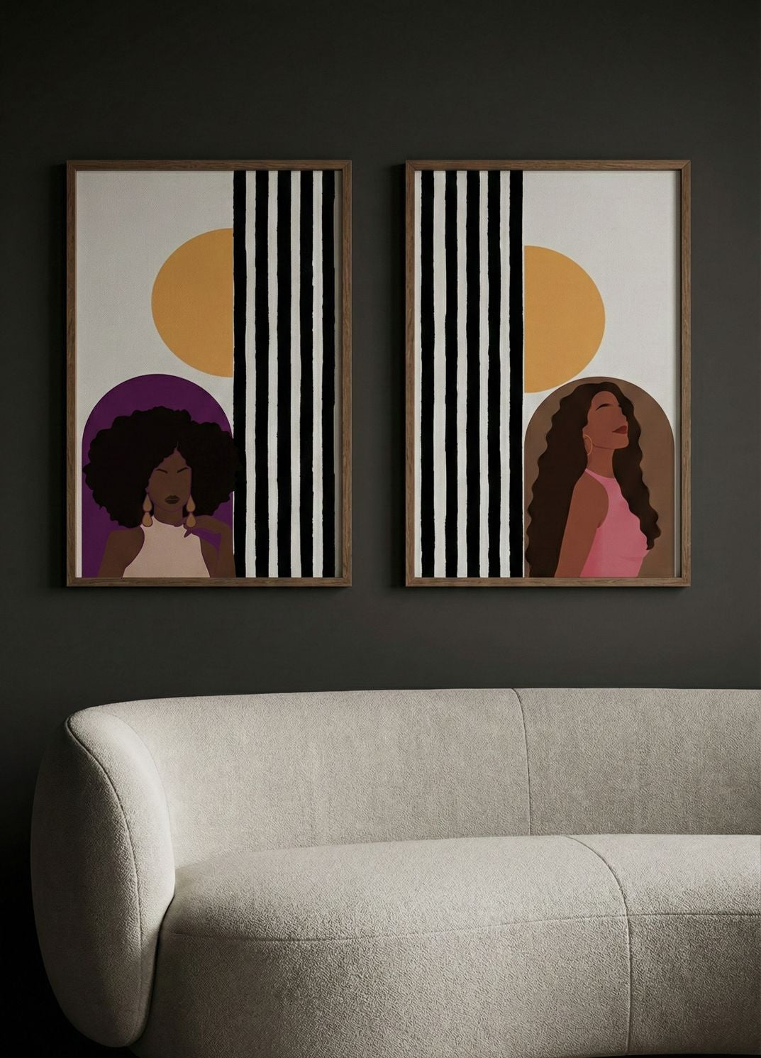 Abstract Afro Framed Canvas