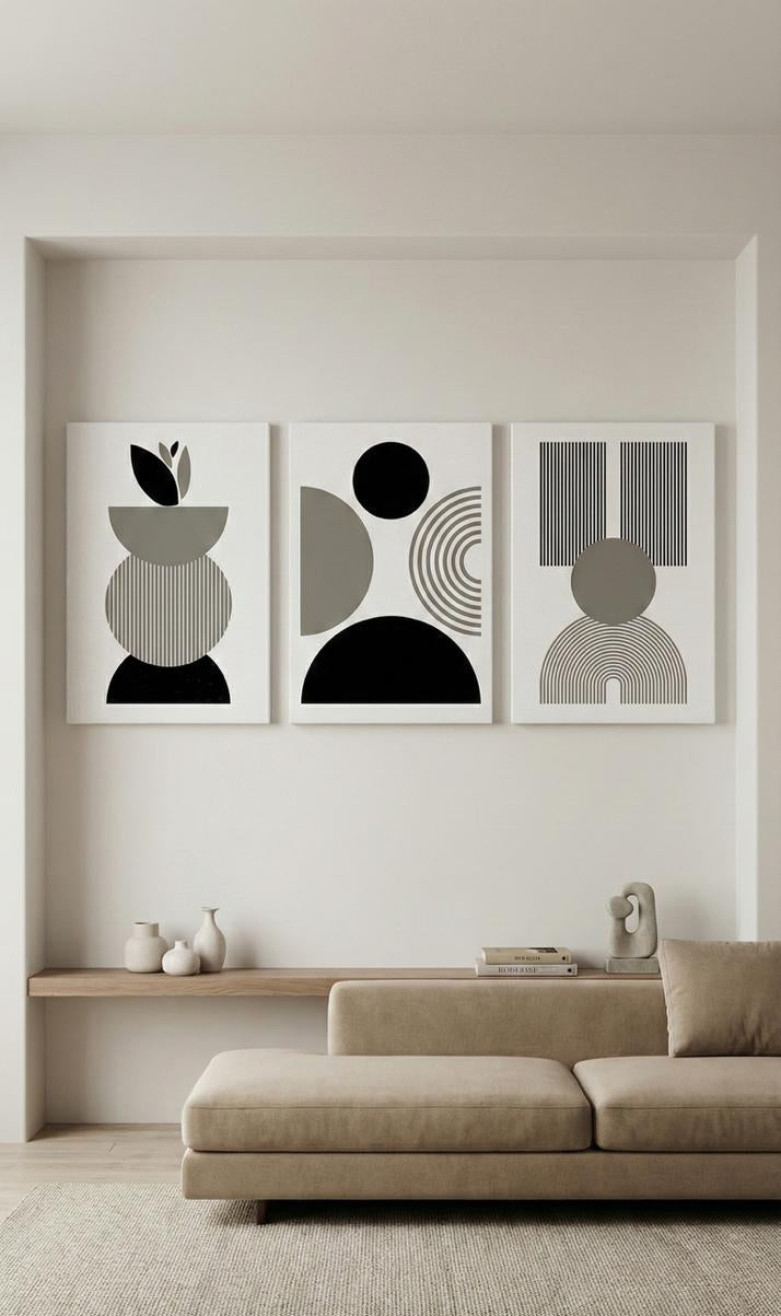 Black Abstract Framless Canvas