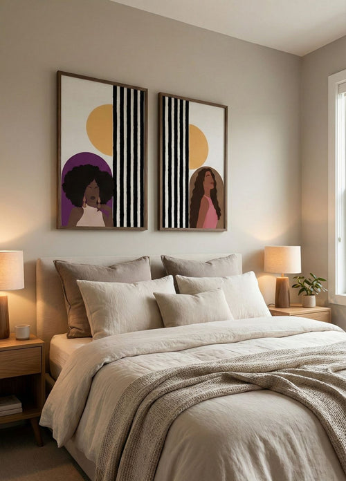 Abstract Afro Framed Canvas